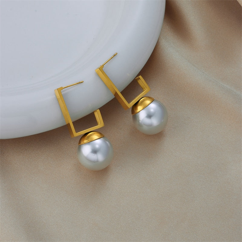 Boucles d'oreille perles géométriques - Olga